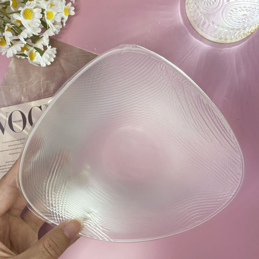Single Piece Breathable Triangle Clear Silicone Bra Pads, Soft and Comfortable
