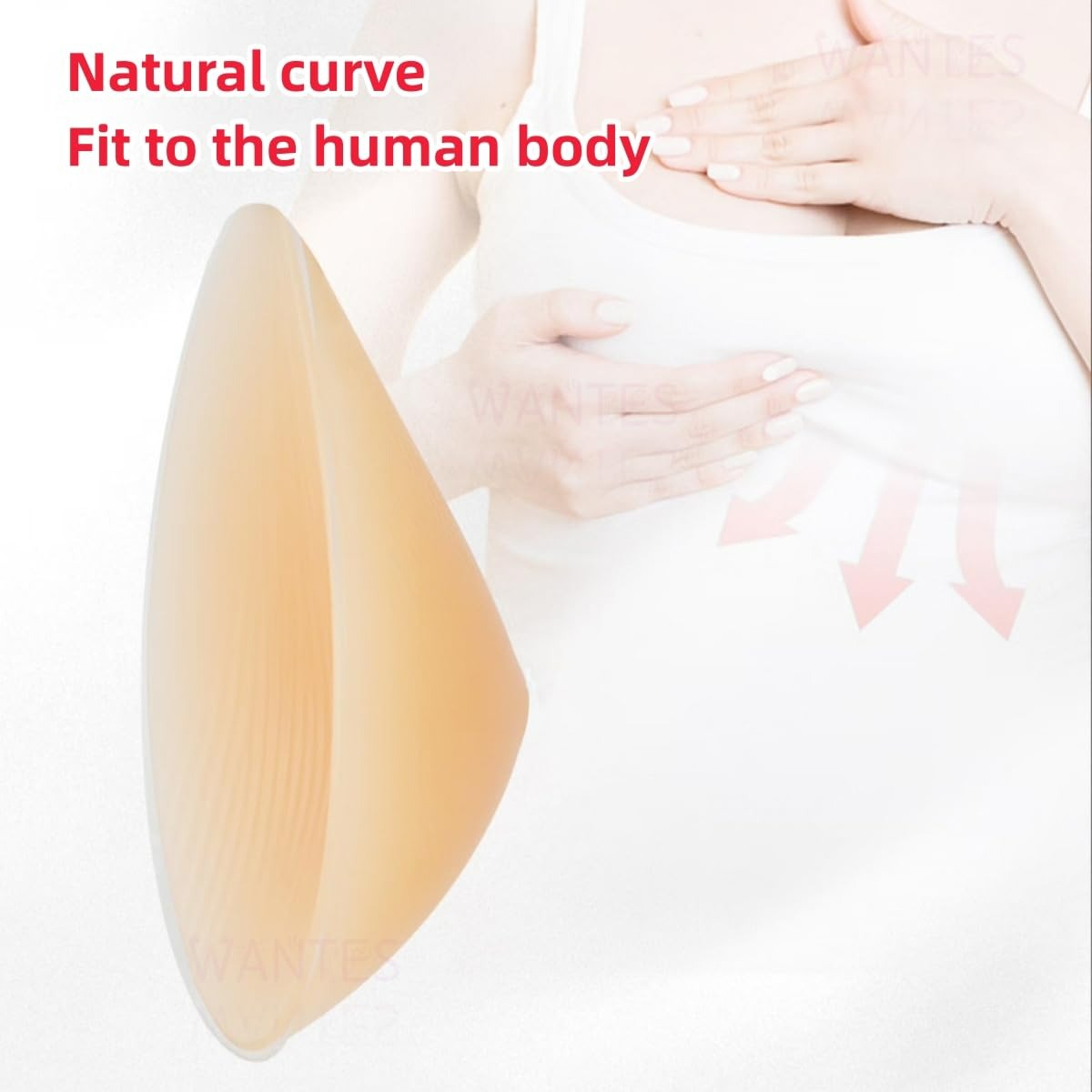 Single Piece Breathable Water droplet Beige Silicone Bra Pads, Soft&Comfortable