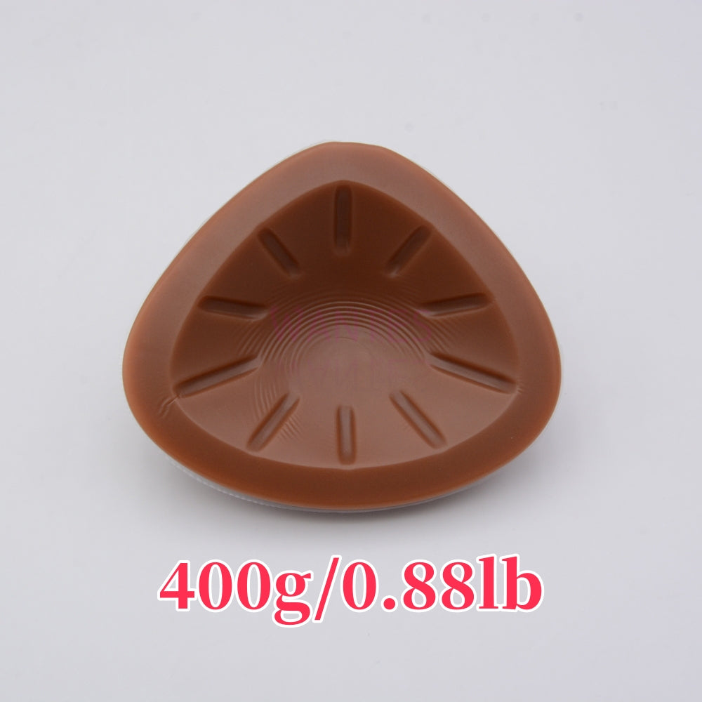 Single piece Breathable Triangle tan Silicone Bra Pads, Soft and Comfortable