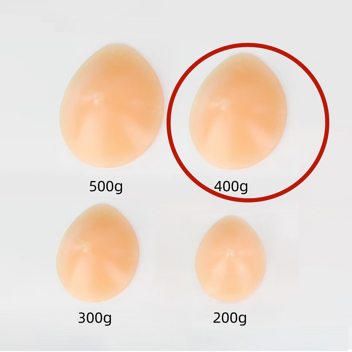 Single Piece Breathable Water droplet Beige Silicone Bra Pads, Soft&Comfortable