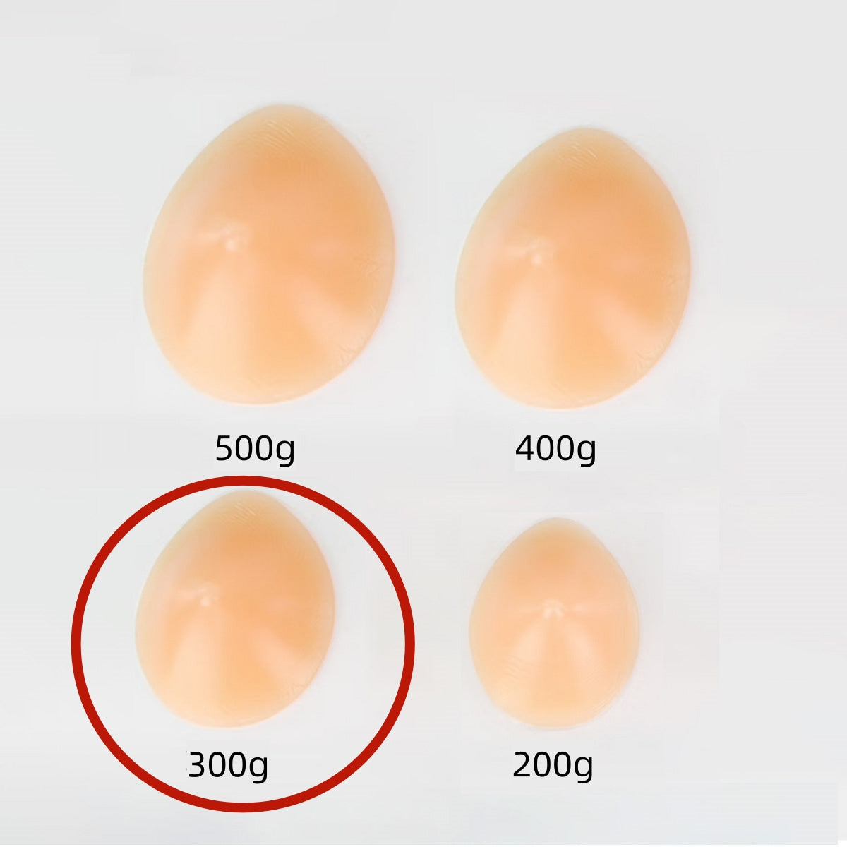 Single Piece Breathable Water droplet Beige Silicone Bra Pads, Soft&Comfortable