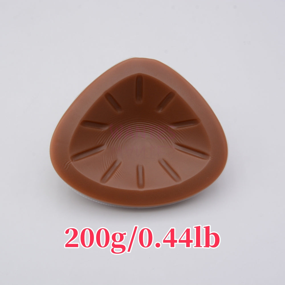 Single piece Breathable Triangle tan Silicone Bra Pads, Soft and Comfortable