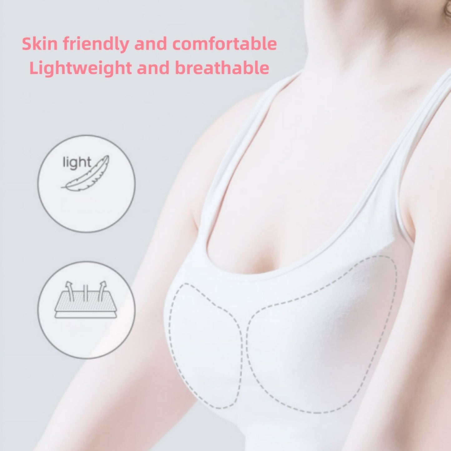 Single Piece Breathable Triangle Clear Silicone Bra Pads, Soft and Comfortable