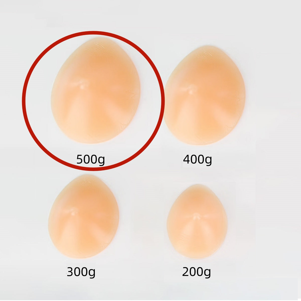 Single Piece Breathable Water droplet Beige Silicone Bra Pads, Soft&Comfortable