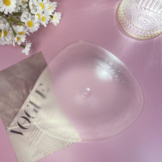 Single Piece Breathable Triangle Clear Silicone Bra Pads, Soft and Comfortable