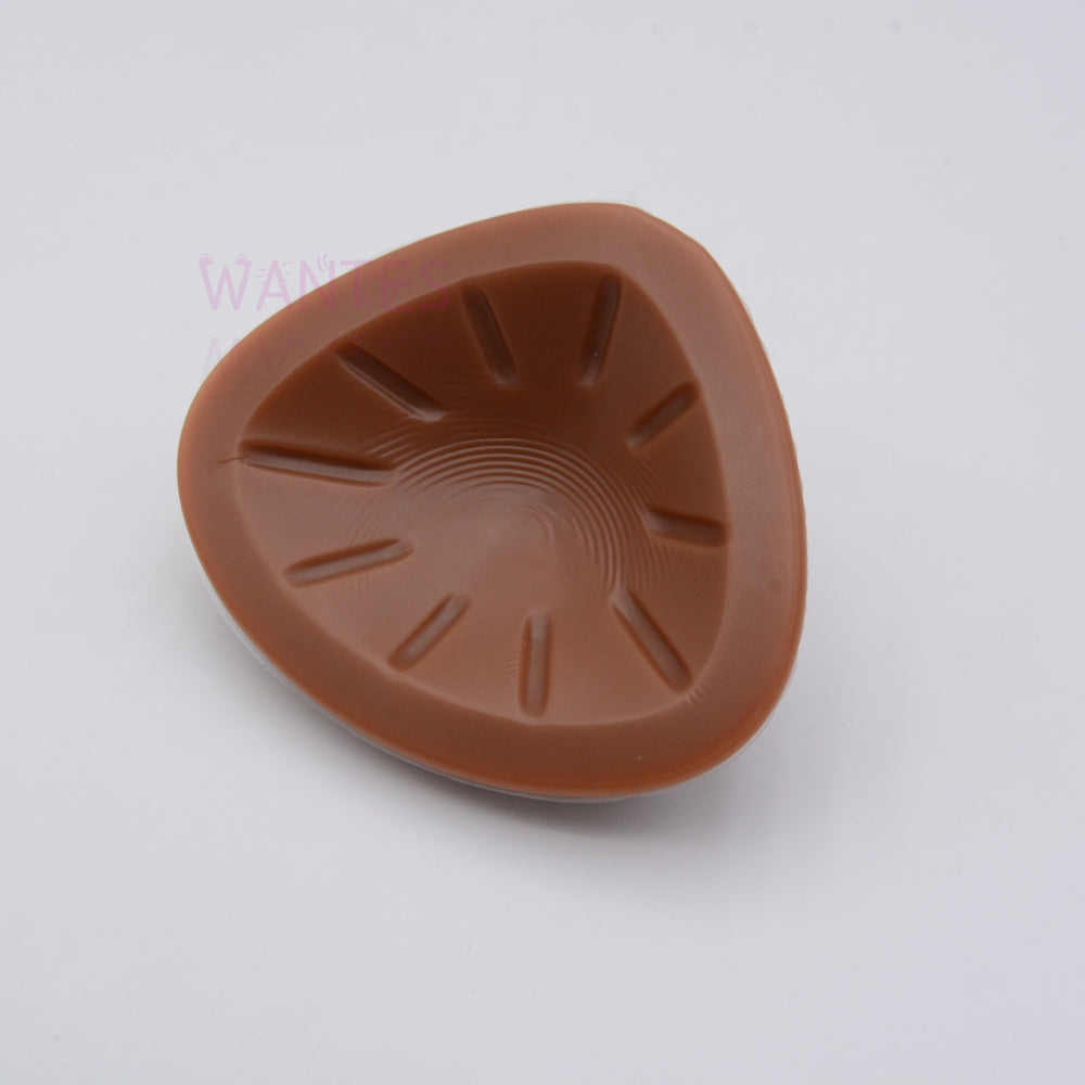 Single piece Breathable Triangle tan Silicone Bra Pads, Soft and Comfortable