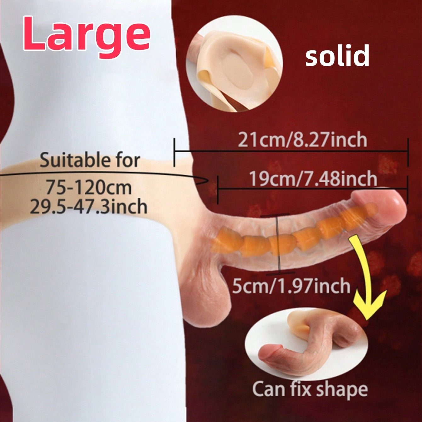 Single Piece Silicone Wearable Underwear with Giant Dildo, Sex Toy Huge Dildo Panties With Realistic Penis, Simulate Skin Texture G Spot Stimulator And Vagina Massager, Lesbian Sex Toy, Penis Enlargement Sleeve For Men