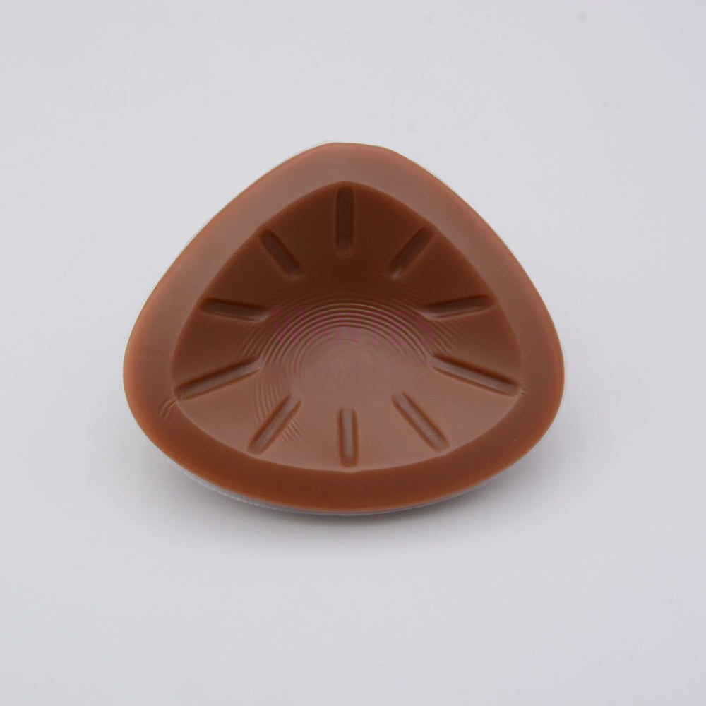 Single piece Breathable Triangle tan Silicone Bra Pads, Soft and Comfortable
