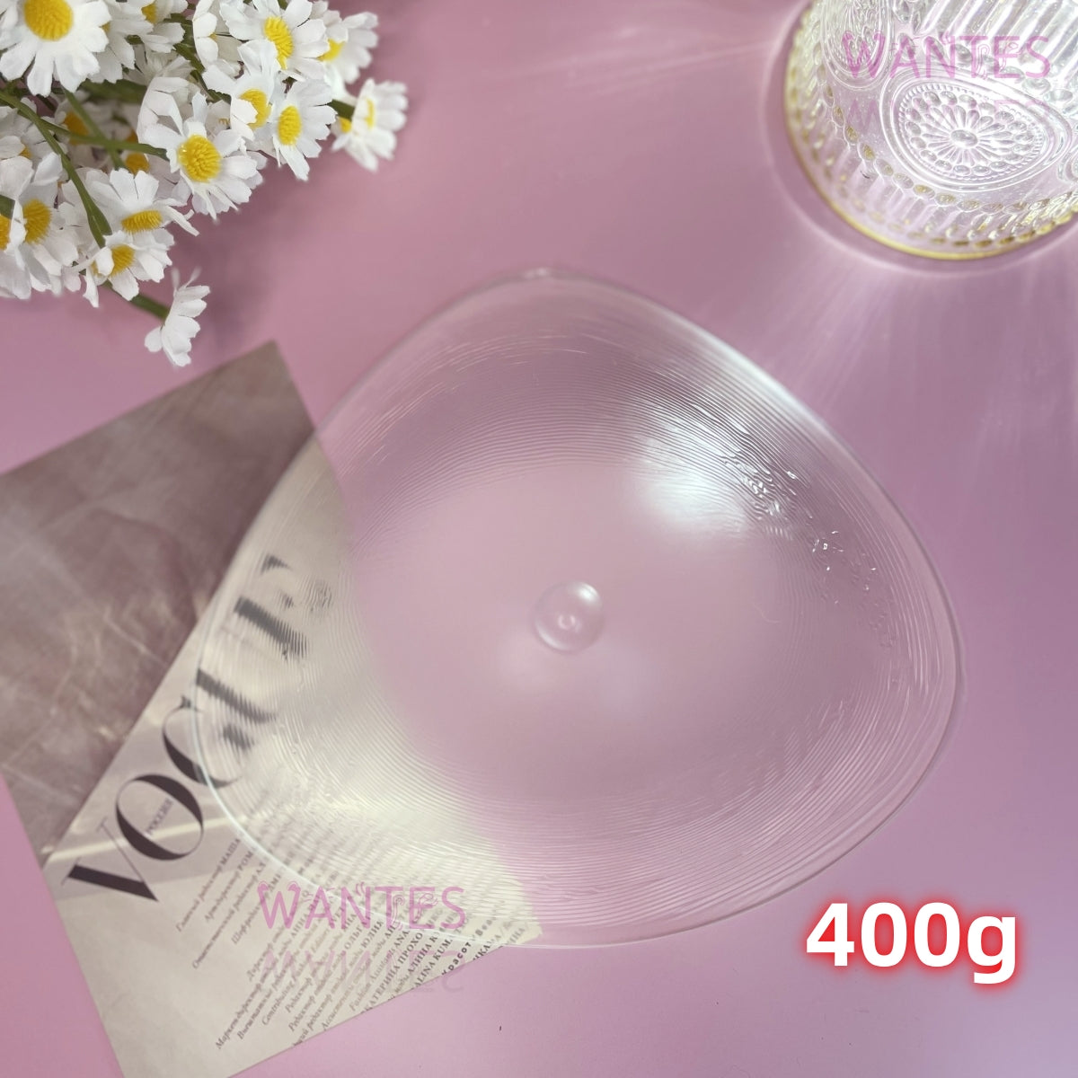 Single Piece Breathable Triangle Clear Silicone Bra Pads, Soft and Comfortable