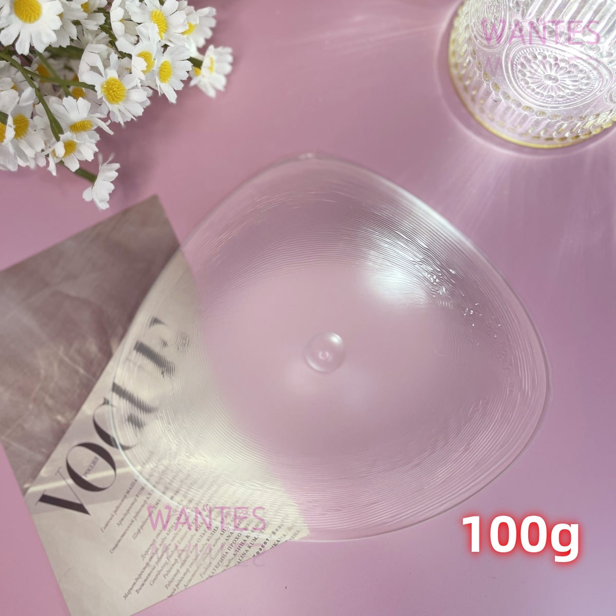 Single Piece Breathable Triangle Clear Silicone Bra Pads, Soft and Comfortable