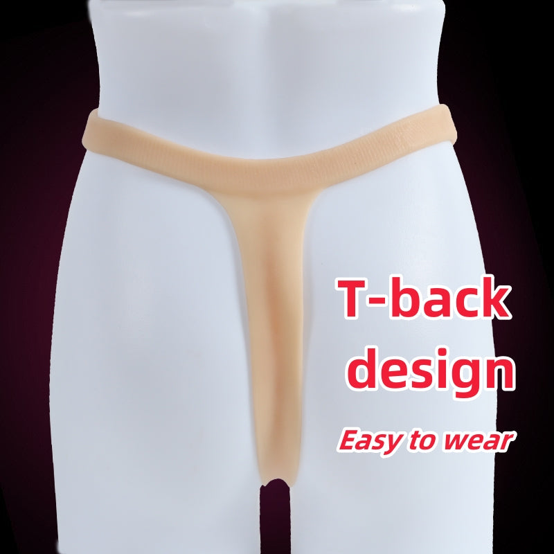 Single Piece Silicone Wearable Undergarment with Large Dildo - Realistic Skin Texture, G-Spot Stimulator, Vaginal Massage, Privacy Adult Toy, Enhances Intimacy, Suitable for All Genders
