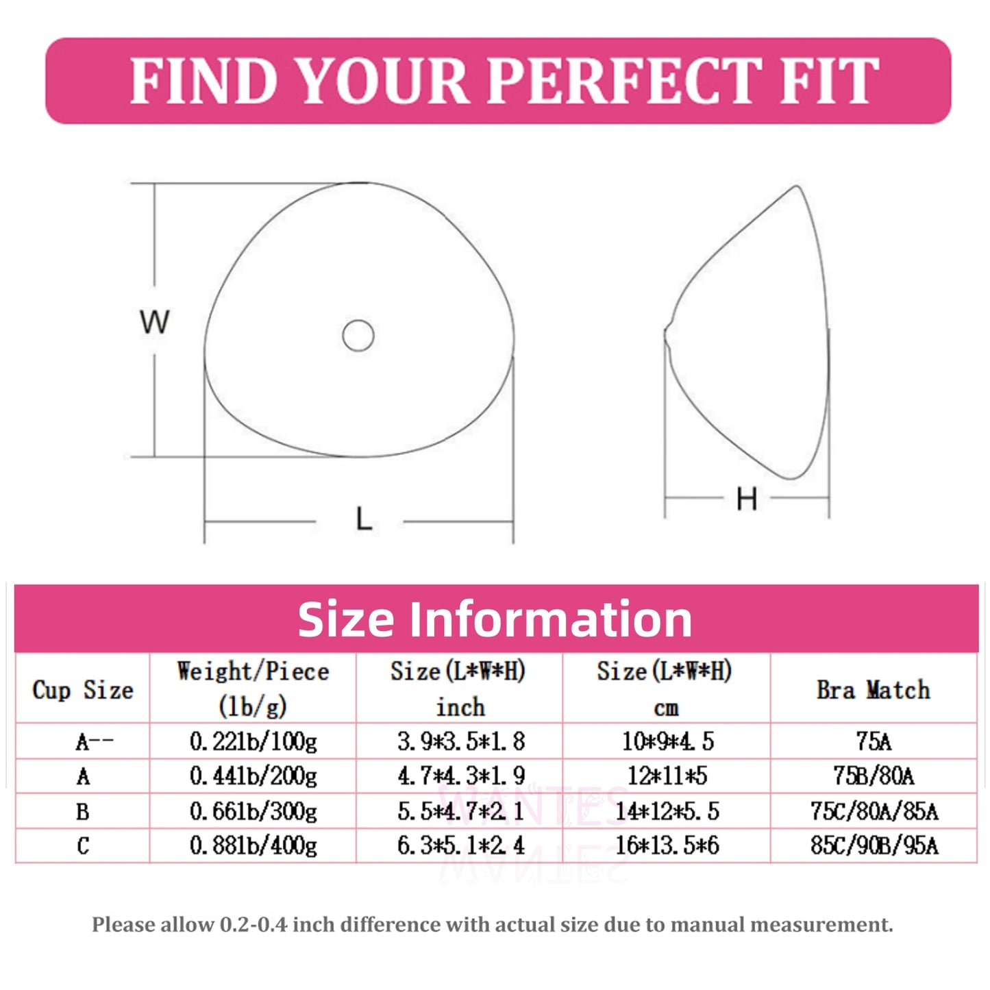 Single piece Breathable Triangle tan Silicone Bra Pads, Soft and Comfortable