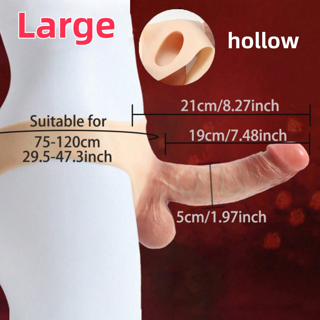 Single Piece Silicone Wearable Underwear with Giant Dildo, Sex Toy Huge Dildo Panties With Realistic Penis, Simulate Skin Texture G Spot Stimulator And Vagina Massager, Lesbian Sex Toy, Penis Enlargement Sleeve For Men