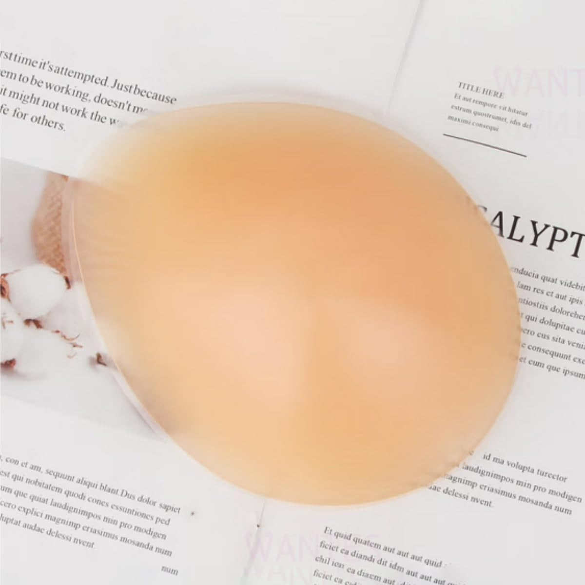Single Piece Breathable Water droplet Beige Silicone Bra Pads, Soft&Comfortable