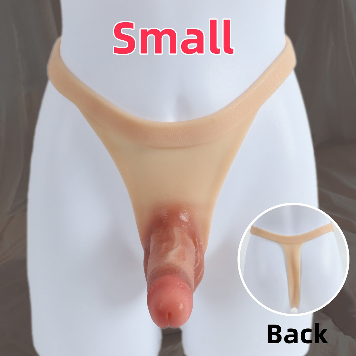 Single Piece Silicone Wearable Undergarment with Large Dildo - Realistic Skin Texture, G-Spot Stimulator, Vaginal Massage, Privacy Adult Toy, Enhances Intimacy, Suitable for All Genders