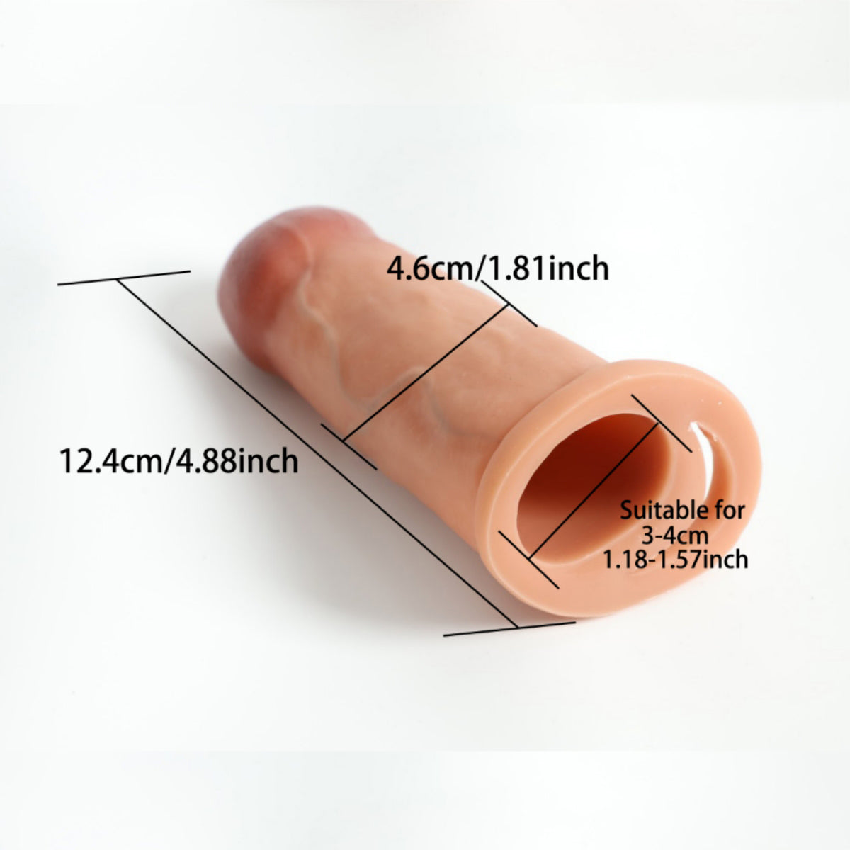 Singel Piece Penis Sleeve Silicone Penis Cover, Increase Coarseness Time Simulation Dildo Soft Silicone Supplies Educational Sex Toy