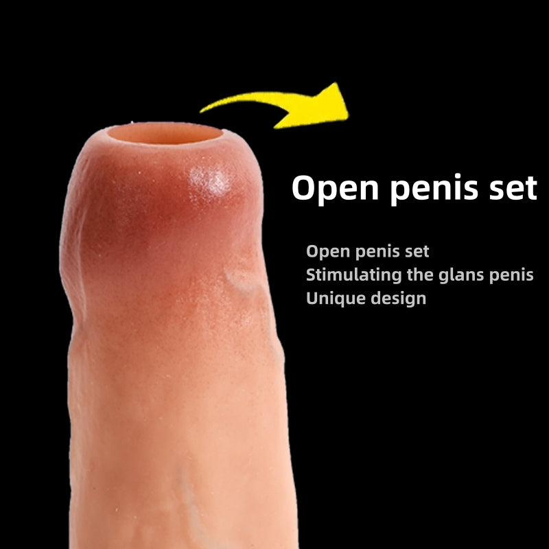 Singel Piece Penis Sleeve Silicone Penis Cover, Increase Coarseness Time Simulation Dildo Soft Silicone Supplies Educational Sex Toy