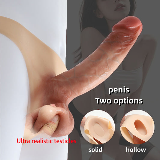 Single Piece Silicone Wearable Underwear with Giant Dildo, Sex Toy Huge Dildo Panties With Realistic Penis, Simulate Skin Texture G Spot Stimulator And Vagina Massager, Lesbian Sex Toy, Penis Enlargement Sleeve For Men